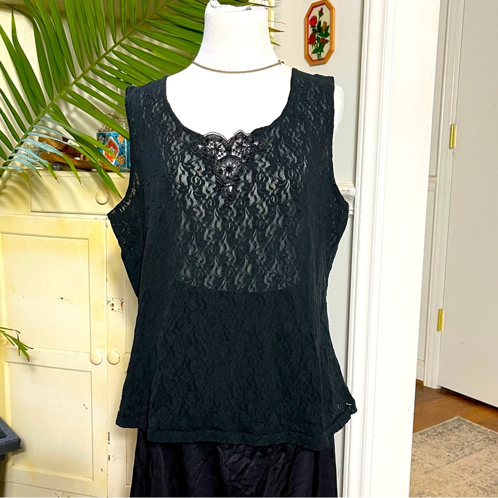 Vintage 90s Sheer Lace Tank Top